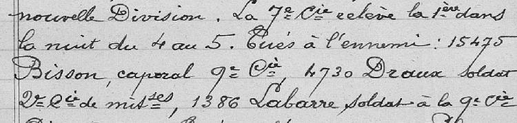JMO 69e RIT 3 Juillet 1916 - Etat des pertes