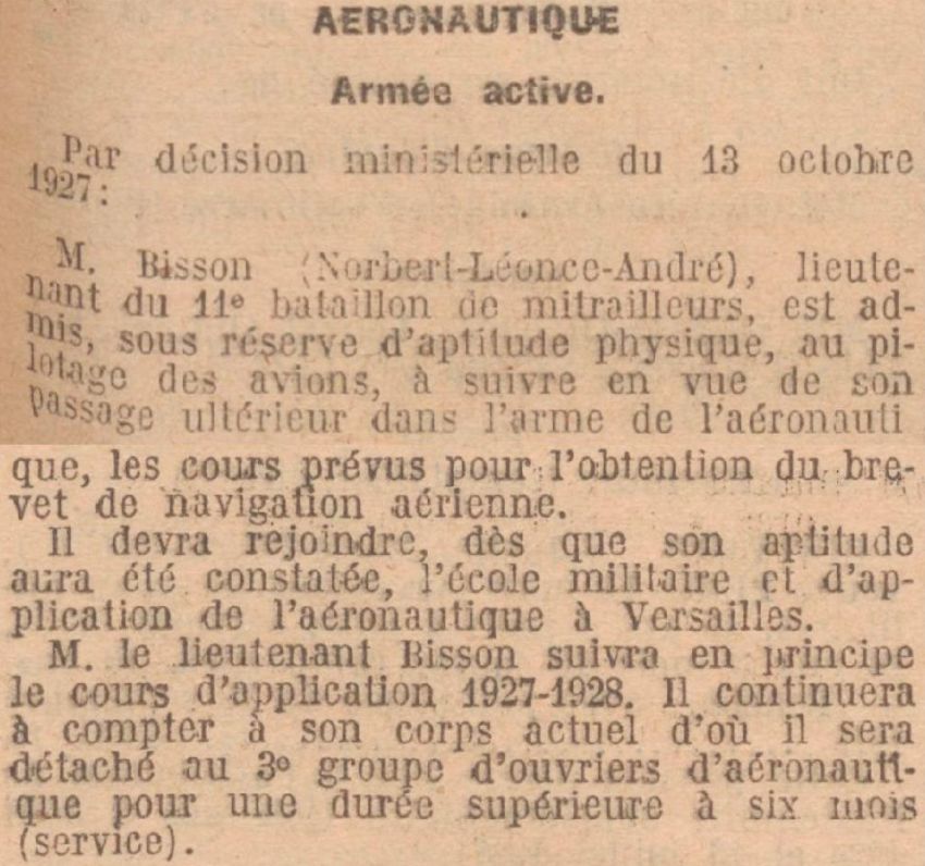 BISSON N L A Aeronautique 1927 10 16 1 et 2