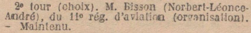 BISSON N L A promu Capitaine 11e RA 1932 03 25