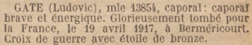 GATE Ludovic MM JO 16 Mai 1922