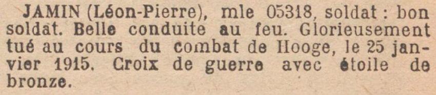 JAMIN Leon MM JO 2 Decembre 1920