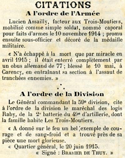 Journal de Loudun -Citations 4 Juillet 1915